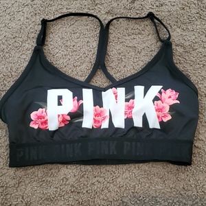 Pink sports bra